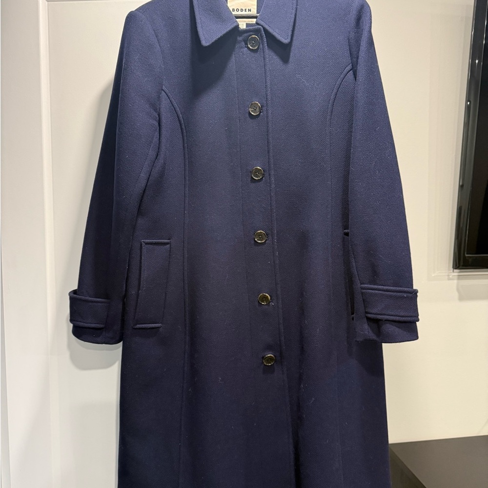 Navy Blue Women's Coat - Picture 3 of 11